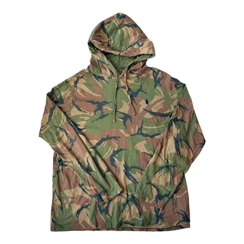 Polo Ralph Lauren Mens Camo Hoodie XL Long Sleeve Shirt Grunge Military Heritage